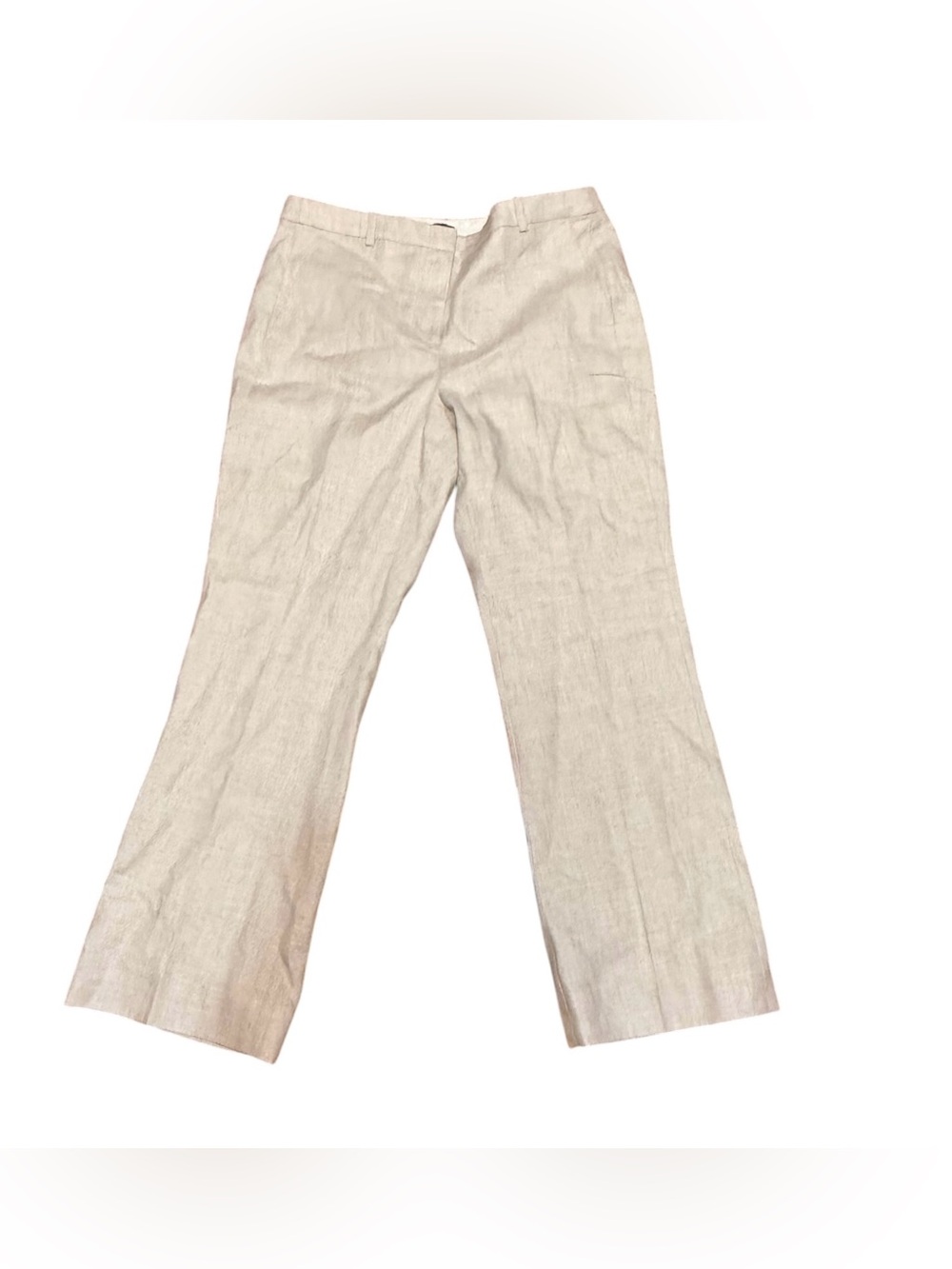 J Crew Kaya Linen Blend Dress Pants Womens 6 Beige Straight Lined Work Career
